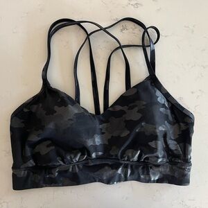 Women’s all in motion size large sports bra. Black and camo print!